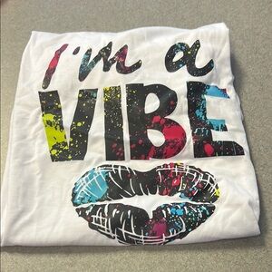 Colorful Graphic Tee with Lip Design